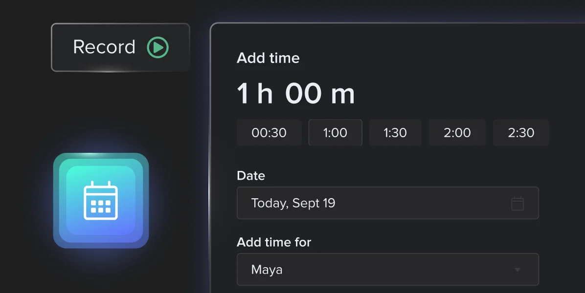 リアルタイムで作業時間を追跡